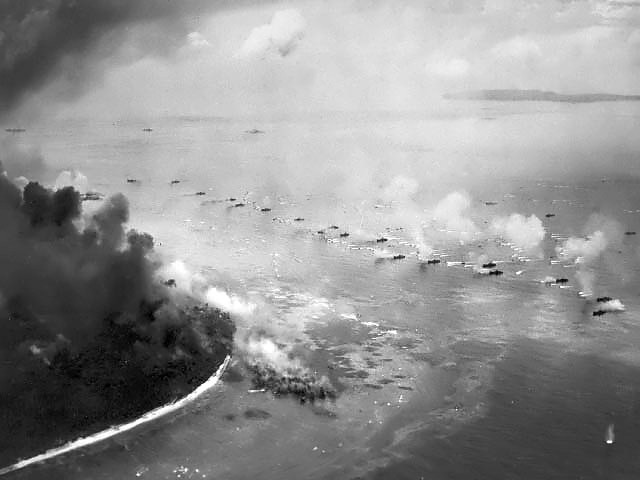 上陸支援の艦砲射撃